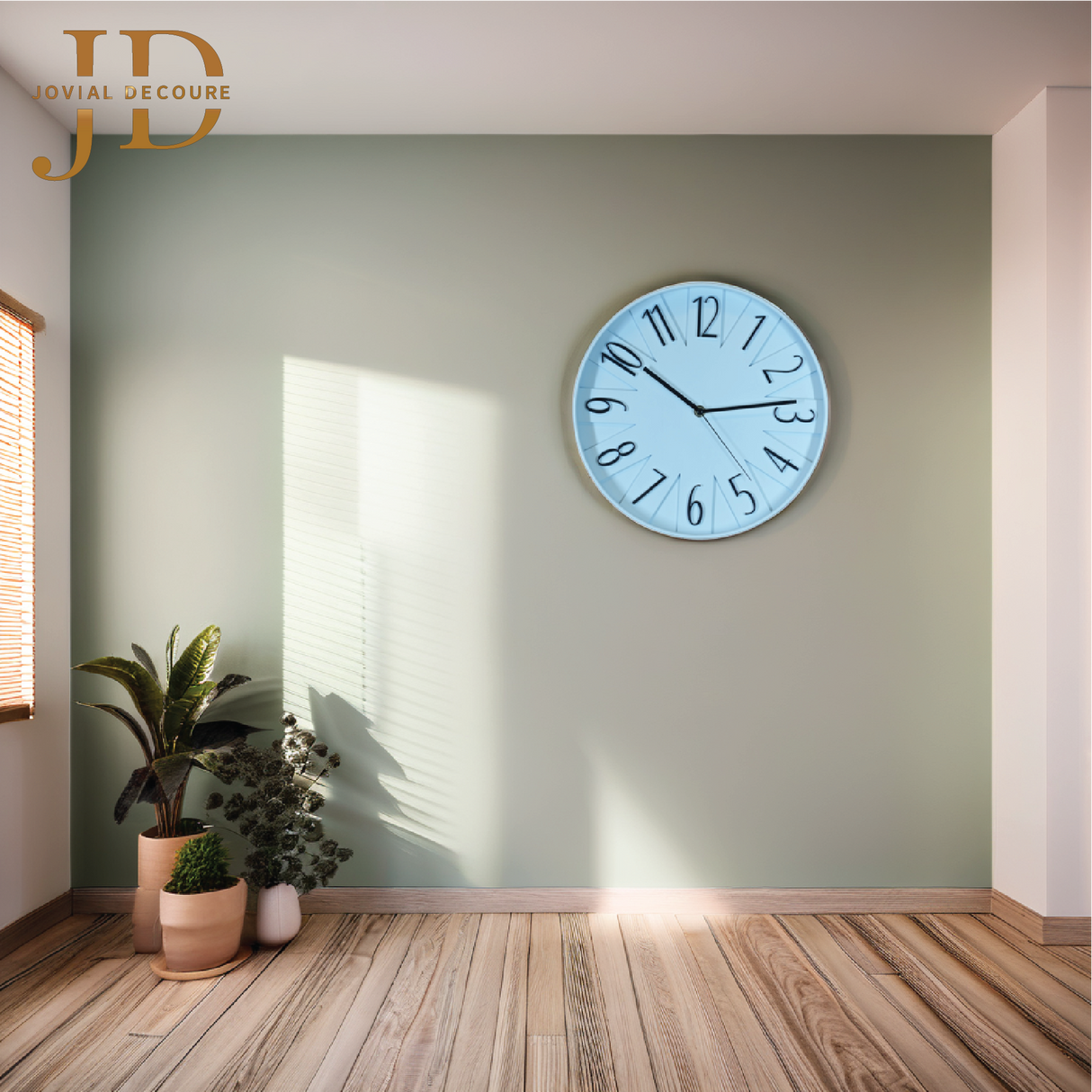 3D Digital Embossed Figure Wall Clock (White)