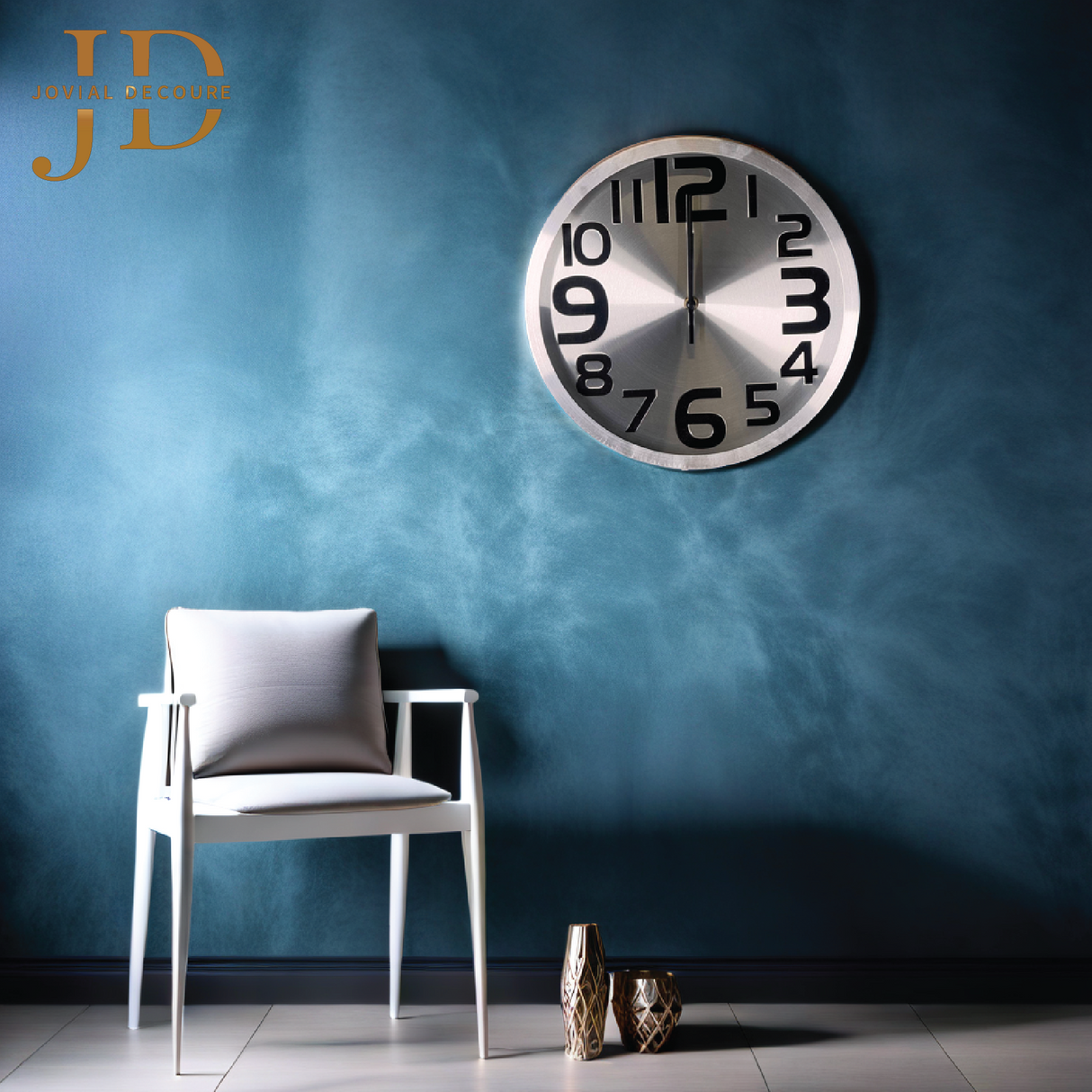 Silver Wall Clock