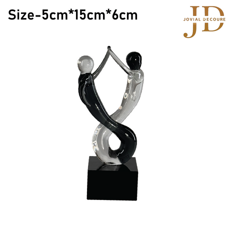 Hand Blown Glass Dancing Couple Statue