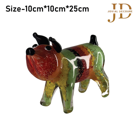 Dog Handcrafted Art Glass Colourful Antique