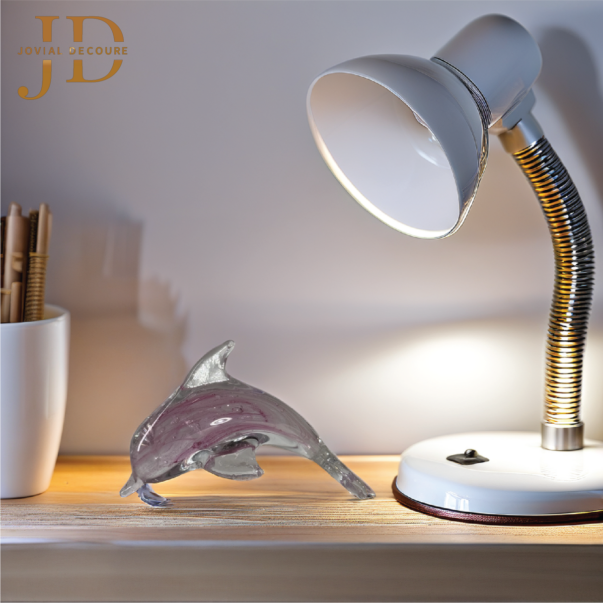 Small Swirl Glass Dolphin Antique