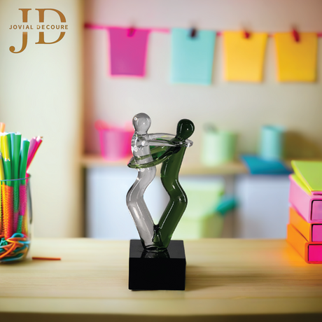 Hand Blown Glass Dancing Couple Statue