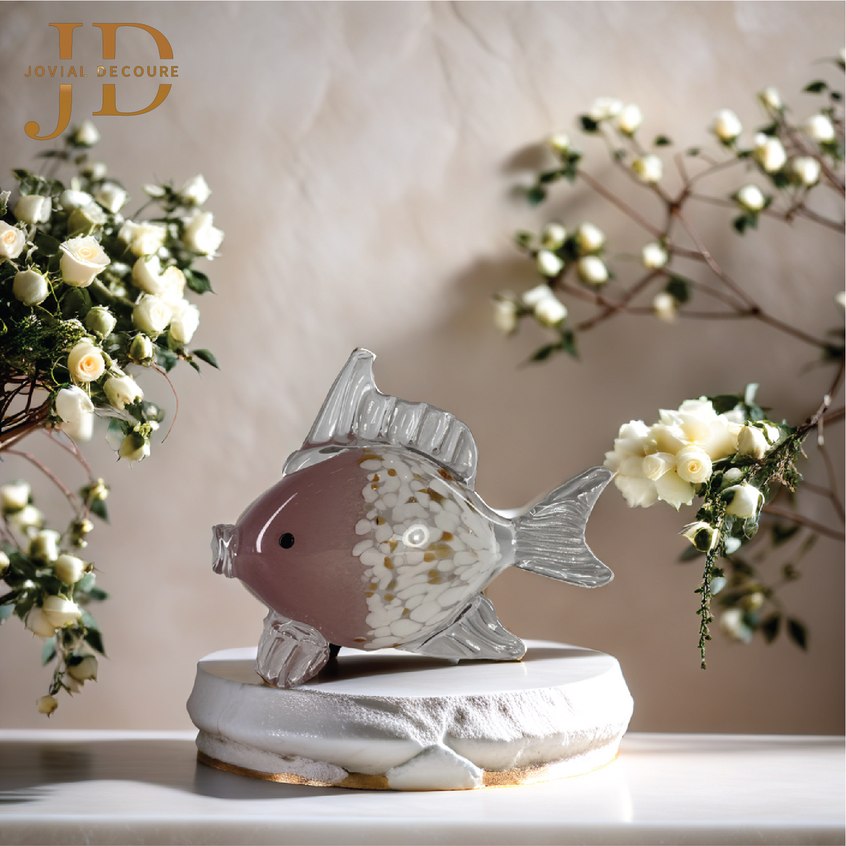 Large Mouth Blown Glass Fish Antique