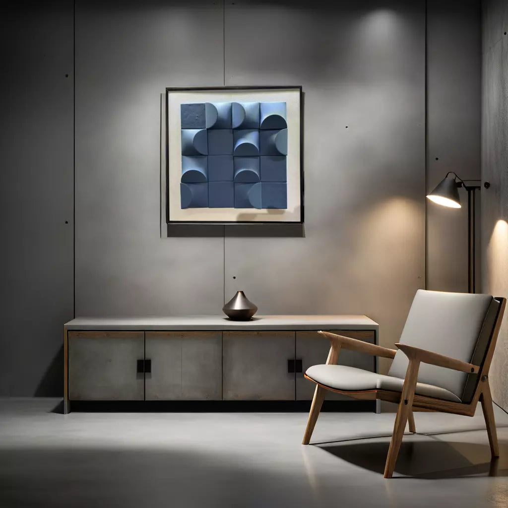 Blue Squares 3D Wallart