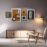 Orange Guitar Set of 5 3D WallArt