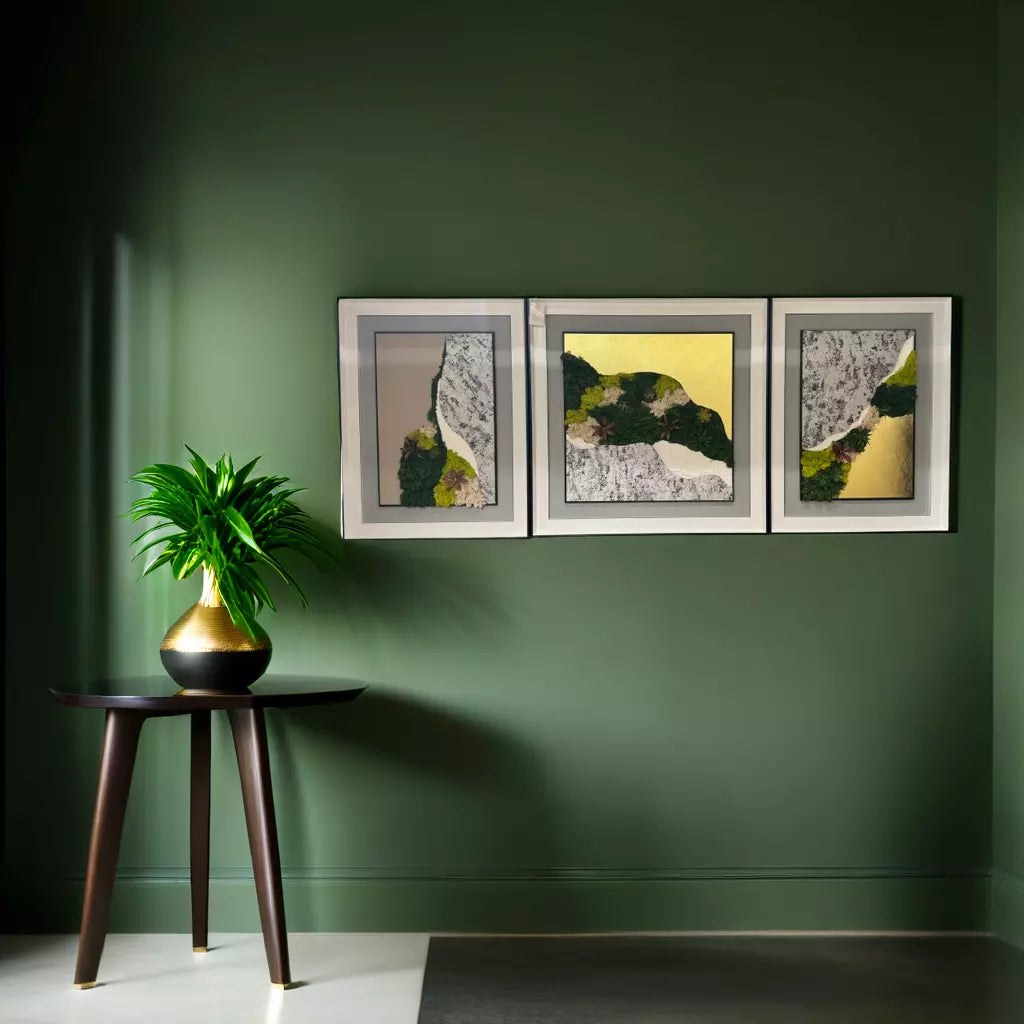 3D WallArt Scenery with Plants Set of 3