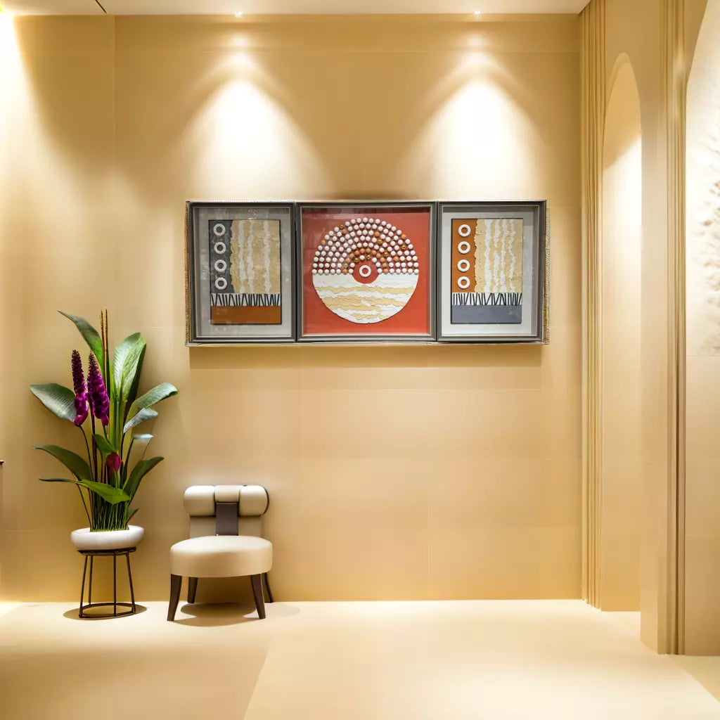 Orange Graphics Frame Set of 3