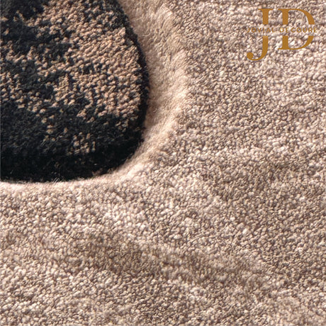 Doormat Curly Design Black Beige Multicolour (40cmx60cm)