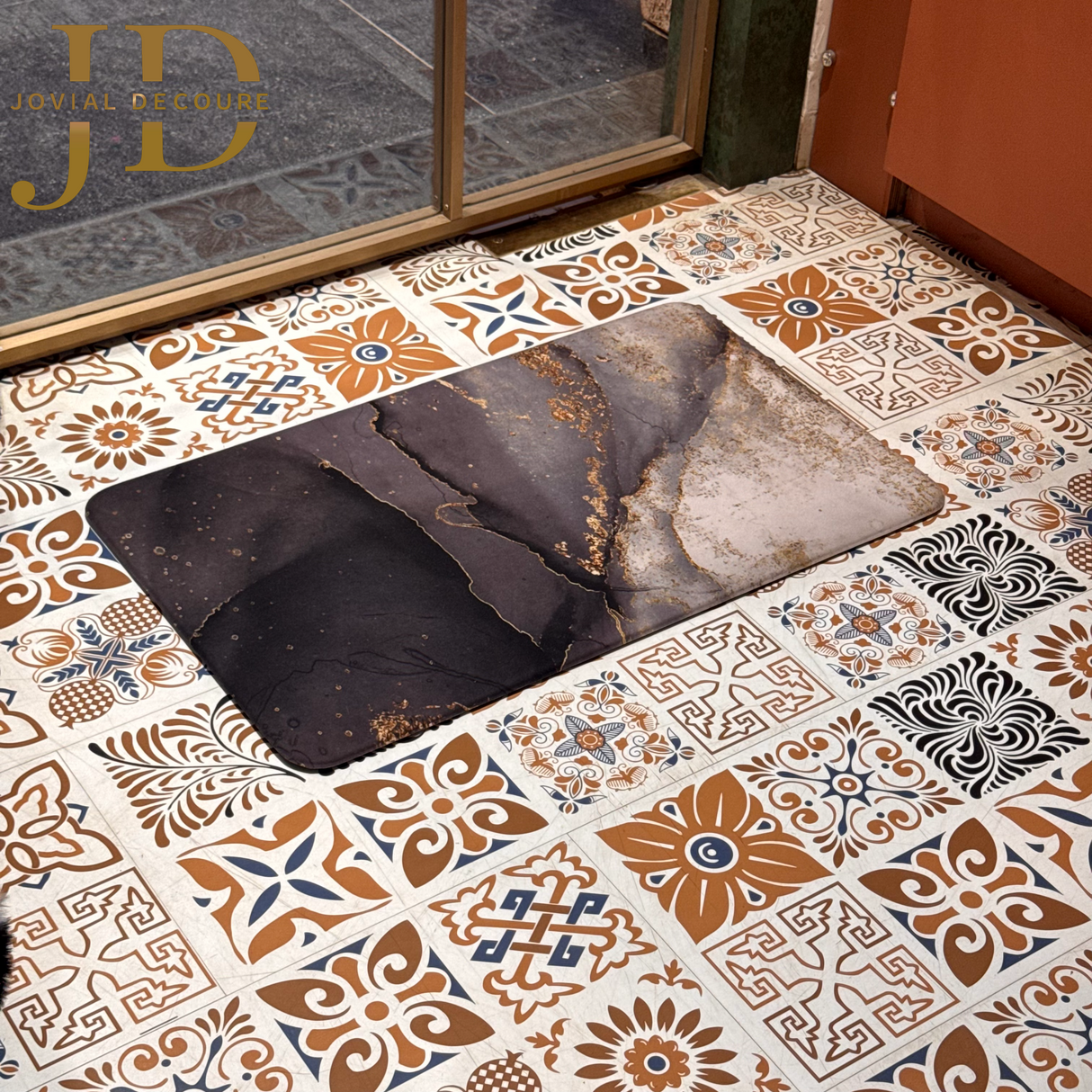 Doormat Abstract Design Black-Golden (40cmx60cm)