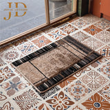 Doormat Lines Design Black Beige Multicolour (40cmx60cm)