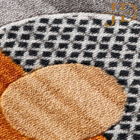 Doormat Orange Grey Geometry Design (40cmx60cm)