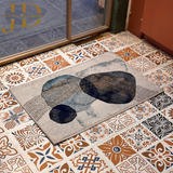 Doormat Abstract Design White-Blue (50cmx75cm)