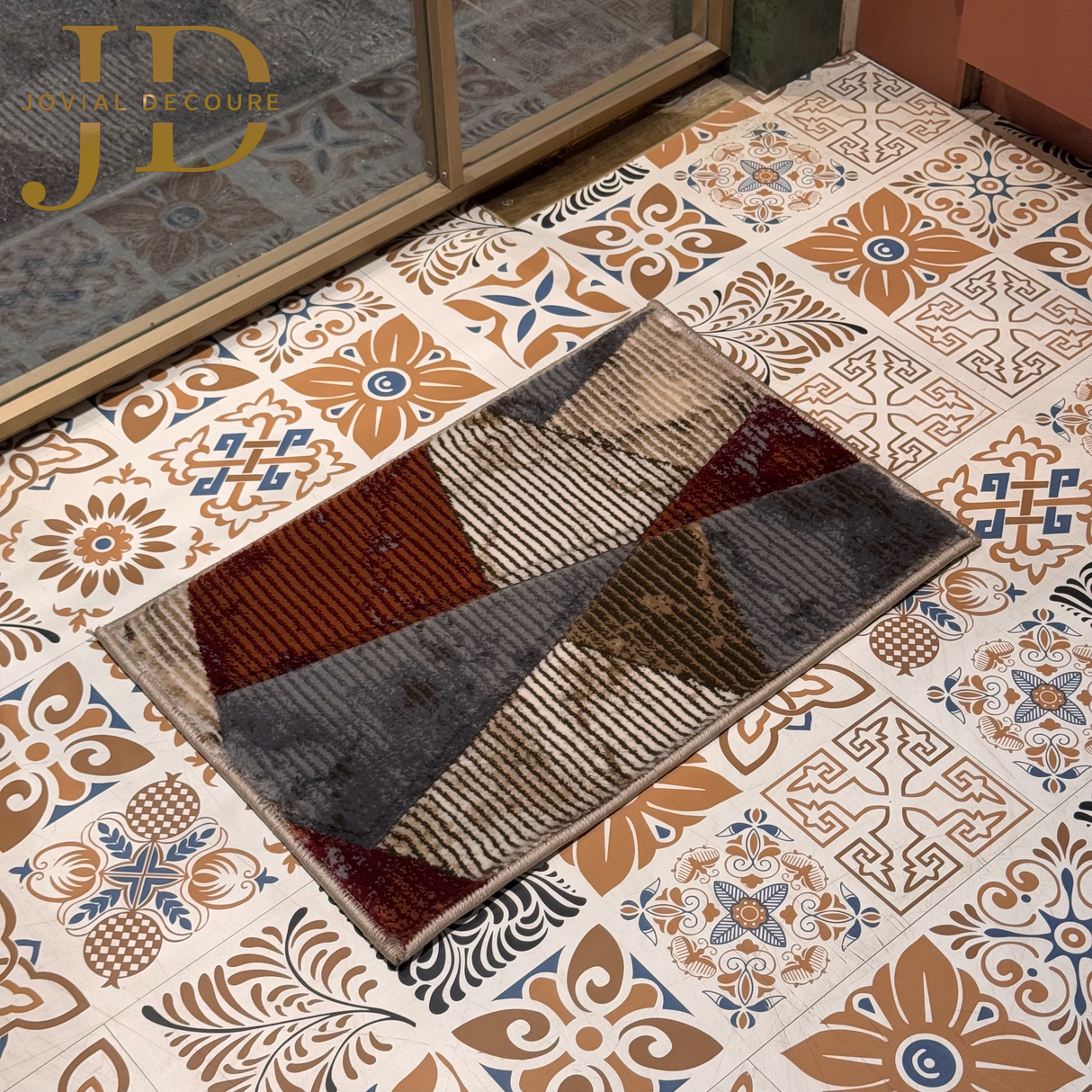 Doormat Reddish-Blue Geometry Design (40cmx60cm)