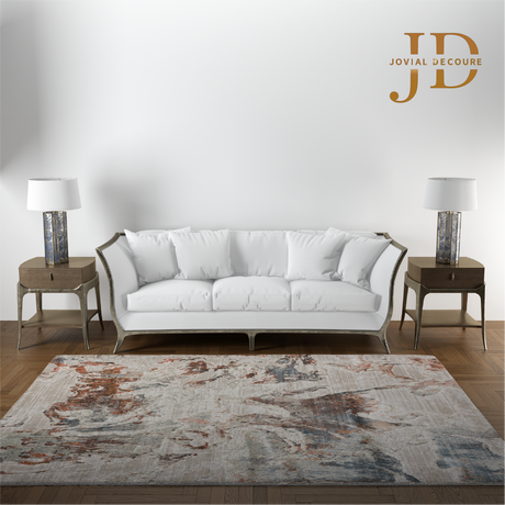 Carpet Afroz White Brown Blue