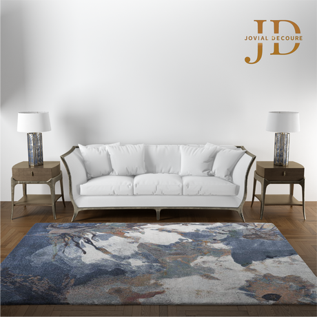 Carpet Aquarius Floral Blue White