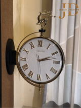 Standing Deer Mounted Double-Sided Wall Clock