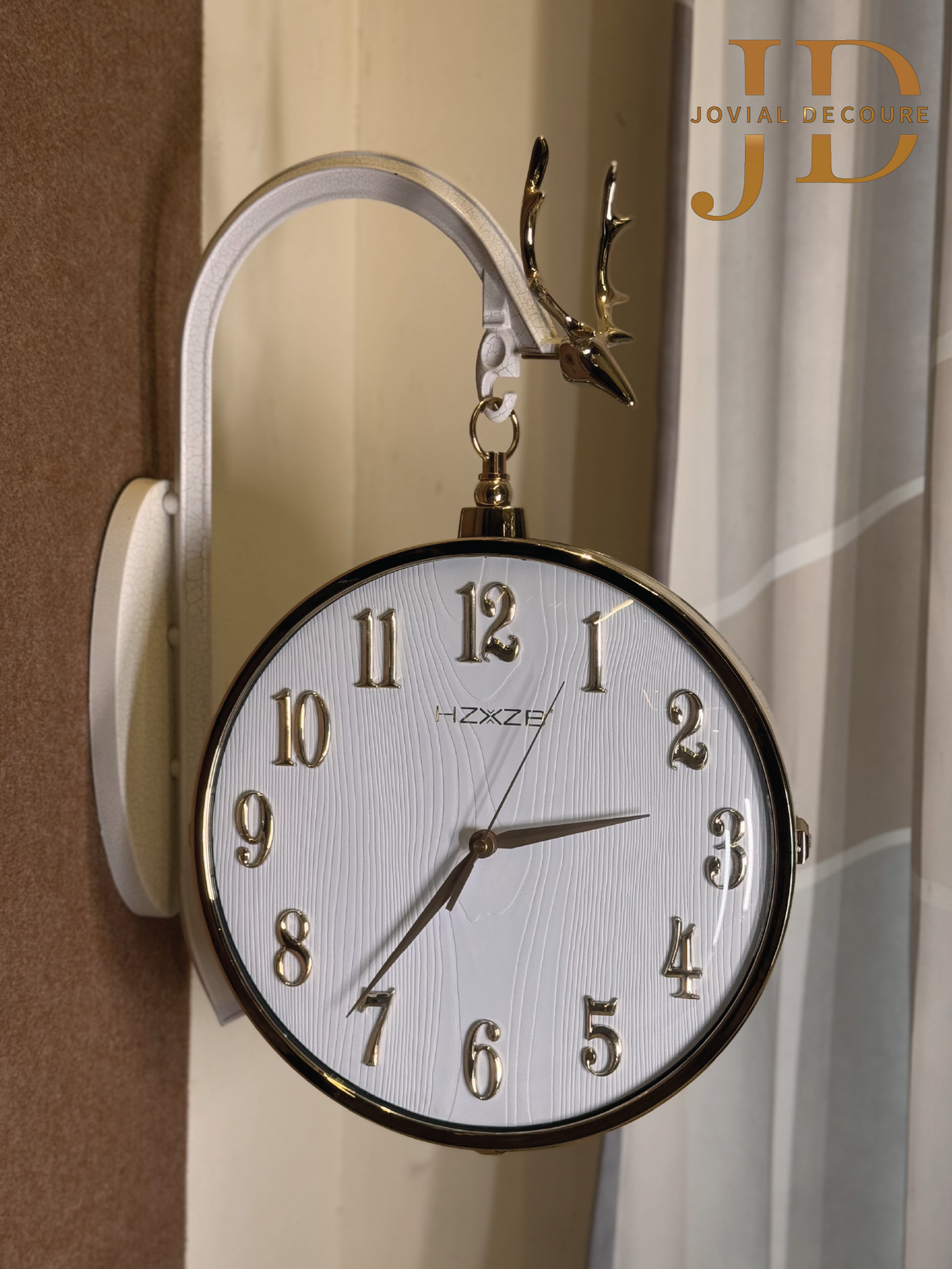 Deer Retro Antique Double Sided Wall Clock Station