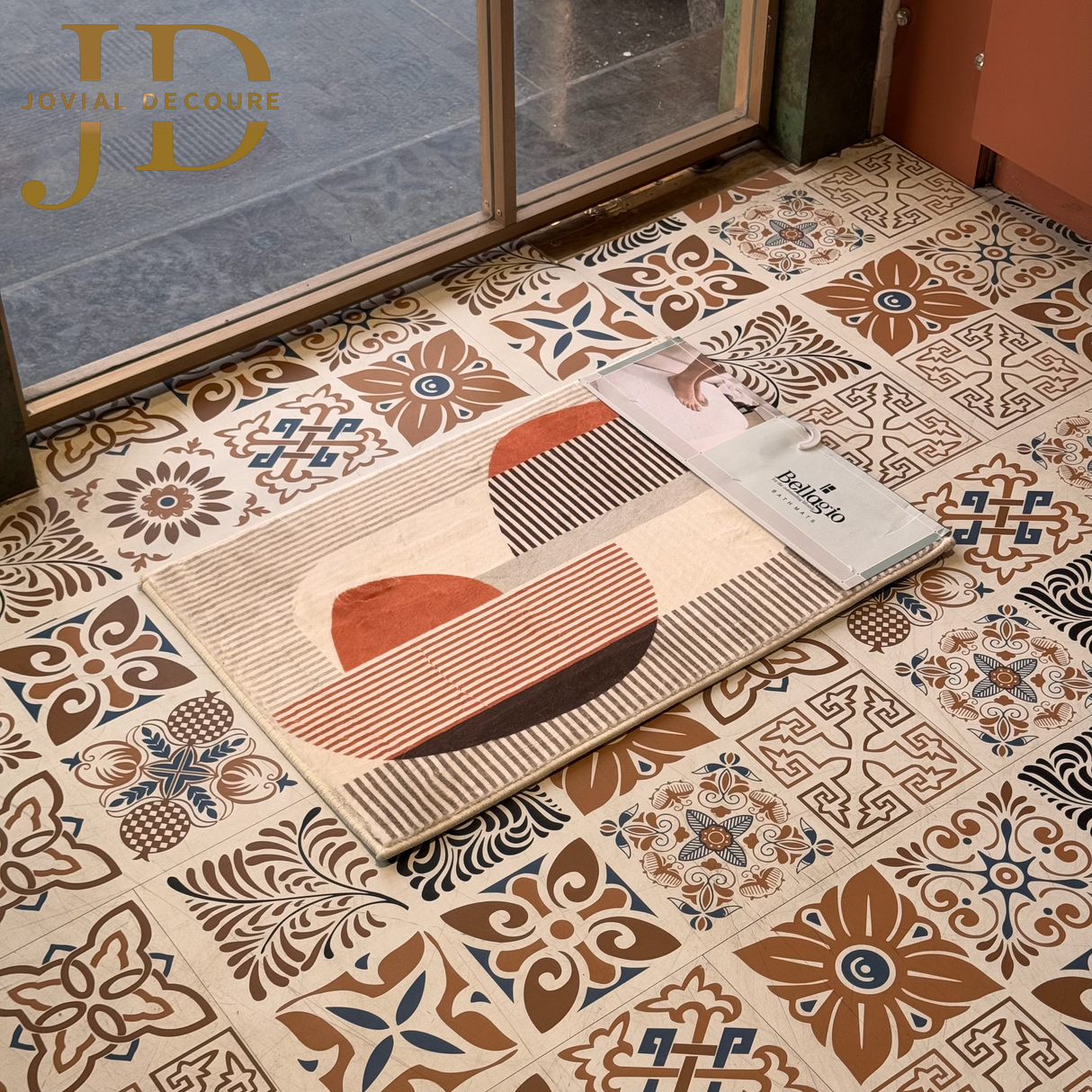 Doormat Orange Geometry Design (40cmx60cm)