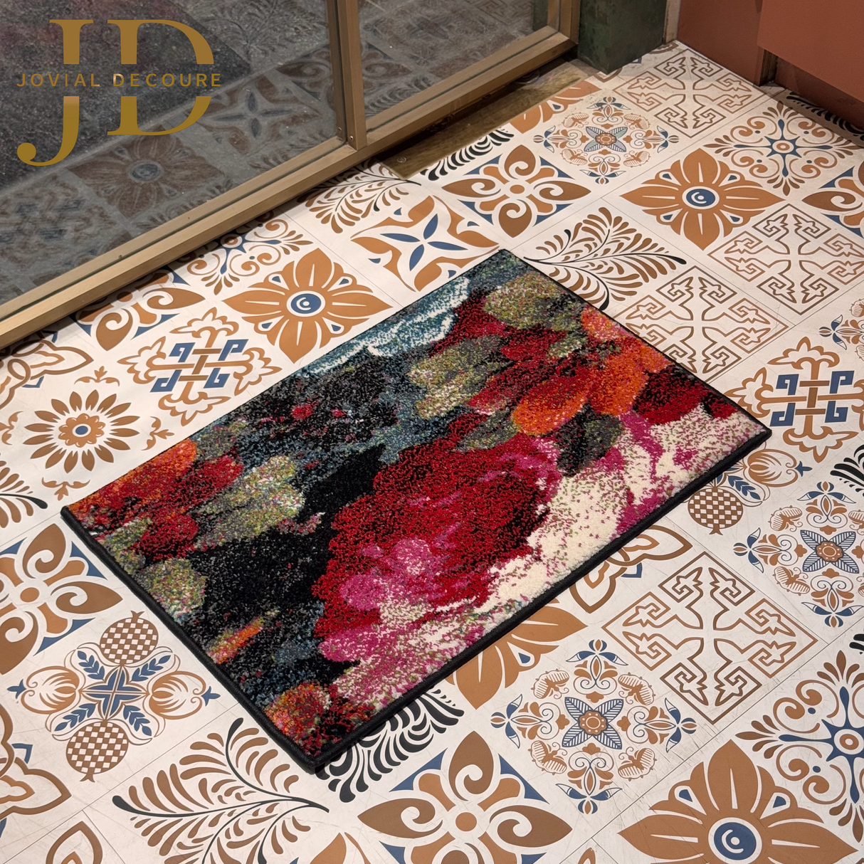 Doormat Floral Design Multicolored (40cmx60cm)