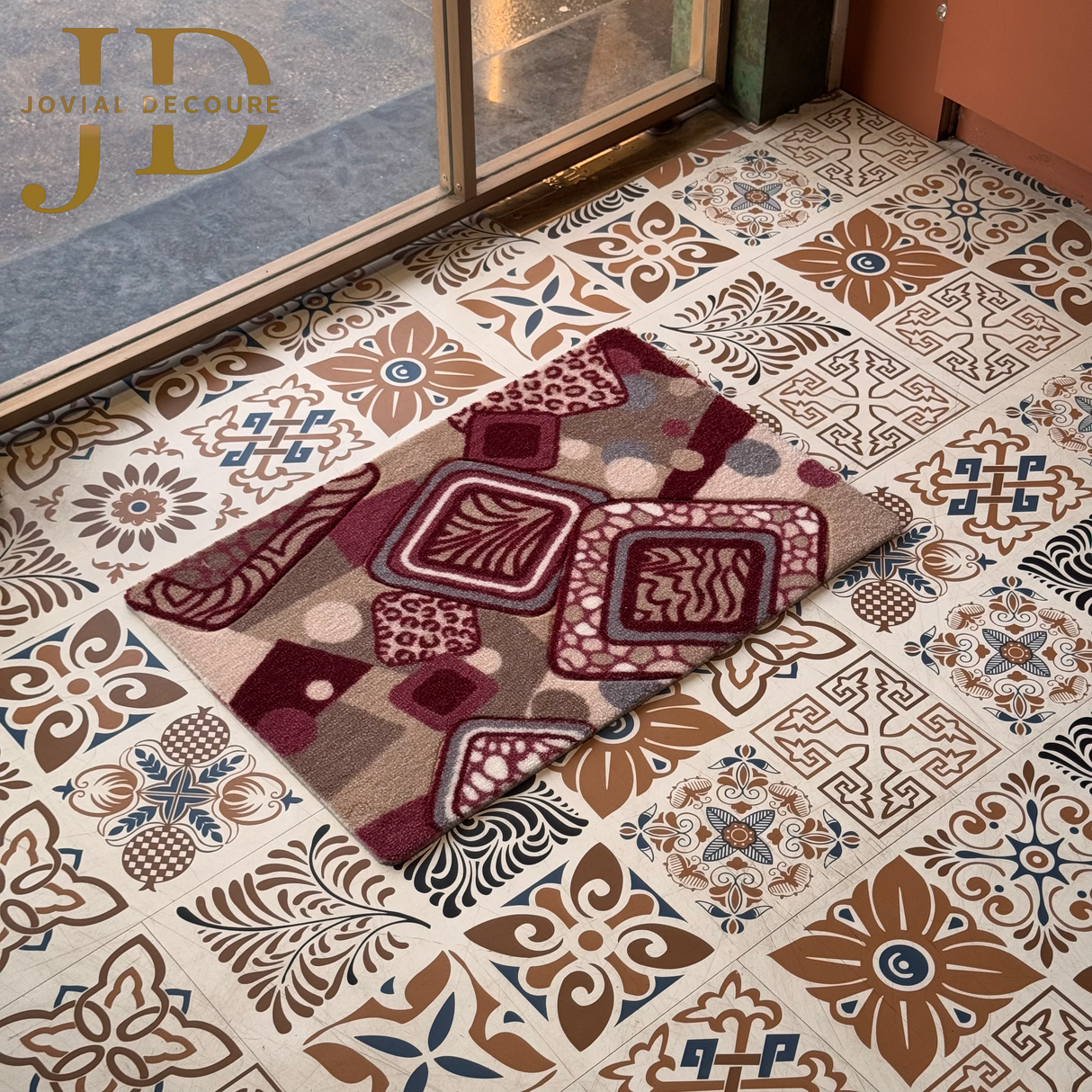 Doormat Floral Design Multicolored (40cmx60cm)