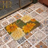 Doormat Floral Design Yellow Multicolored Anti-Slip (40cmx60cm)