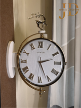 Standing Deer Mounted Double-Sided Wall Clock