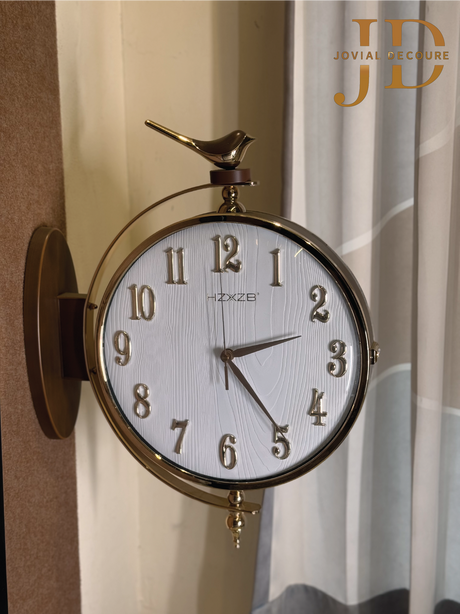 Sparrow Mounted Double-Sided Wall Clock
