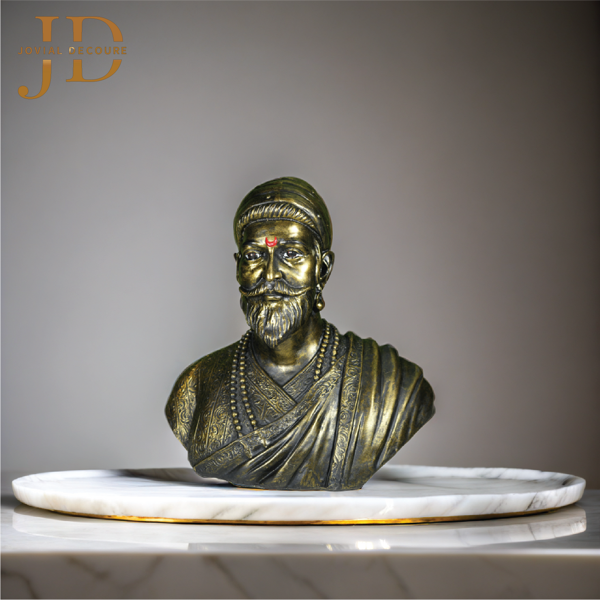 Chhatrapati Shivaji Maharaj Idol Gold-Toned