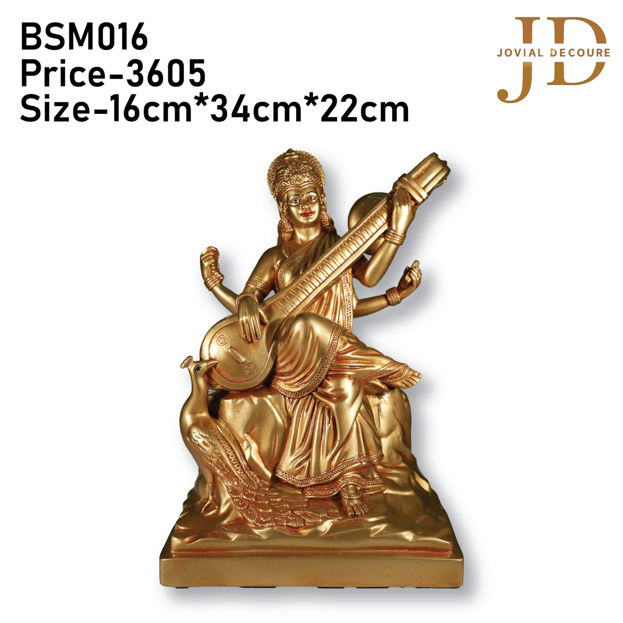 Brass Goddess Saraswati Idol