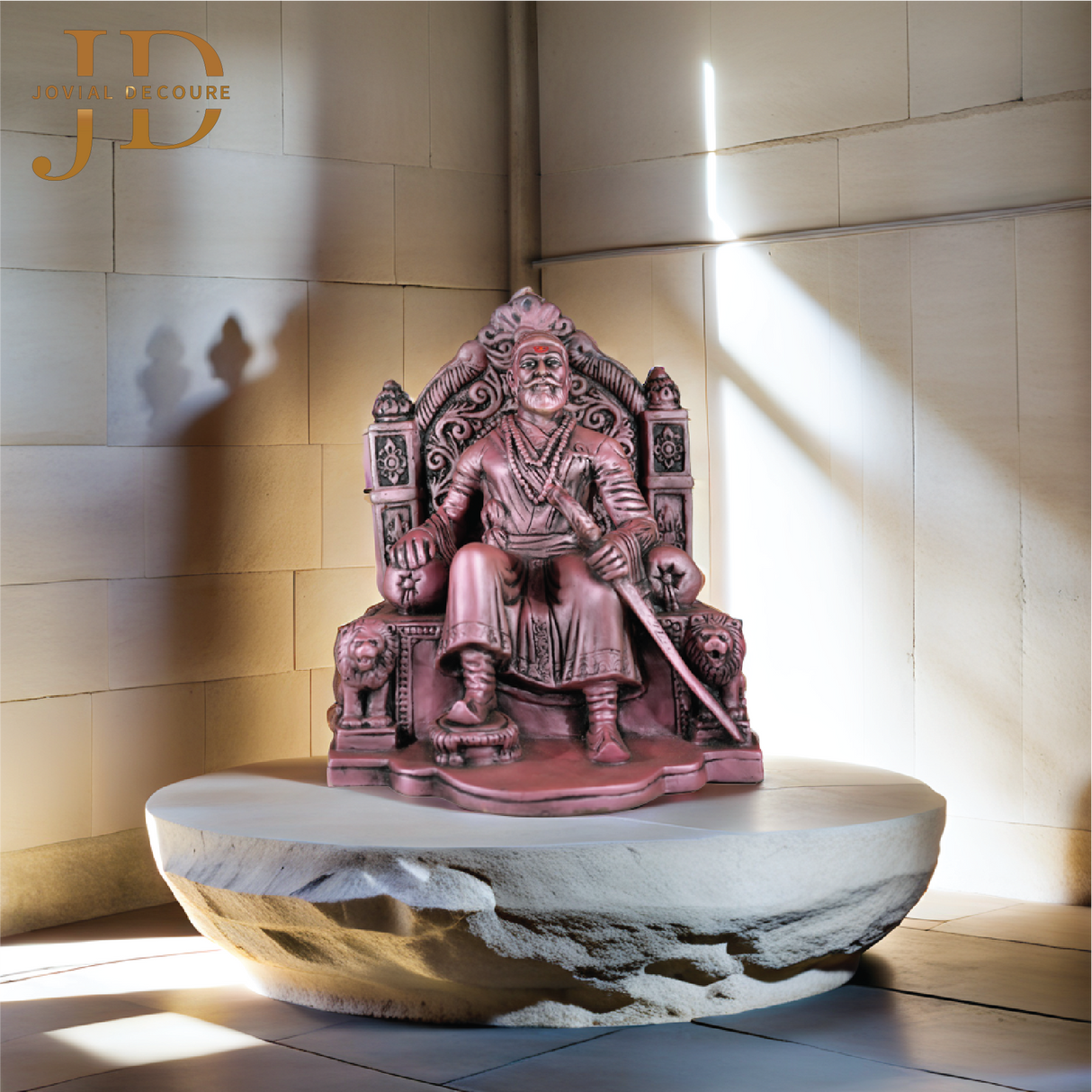 Chhatrapati Shivaji Maharaj on Sinhasan Pink
