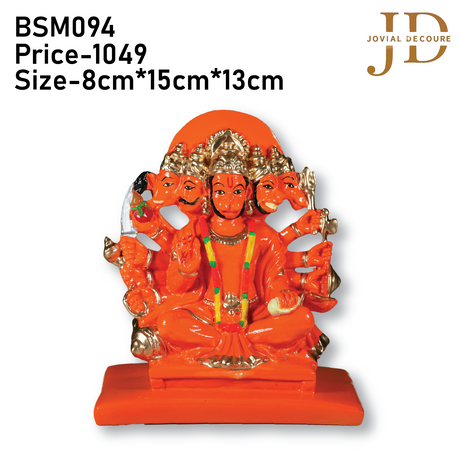 Panchmukhi Hanuman Idol Orange Small