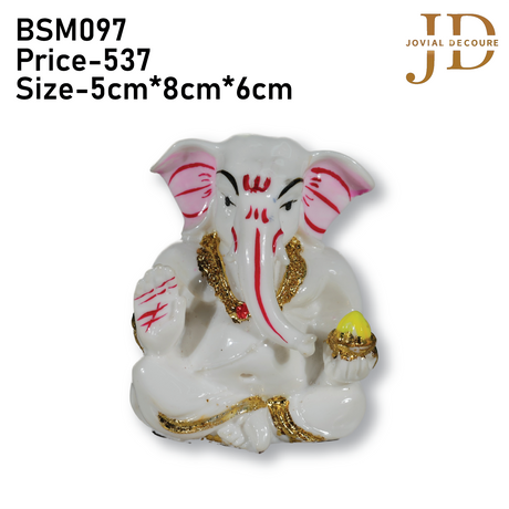 Ganesh Idol For Car White