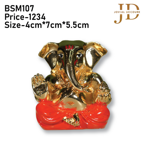 Golden Ganesha Orange Dhoti Idol