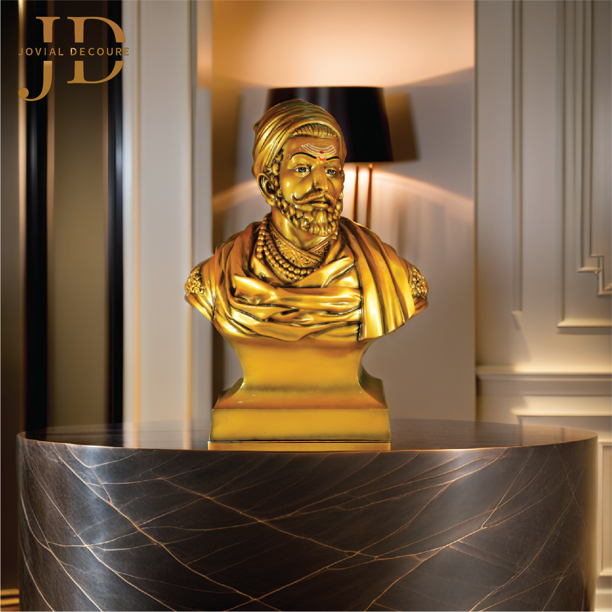 Chhatrapati Shivaji Maharaj Statue Gold Big