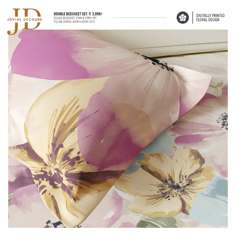 Oleander Sea PInk Double Bedsheet Set