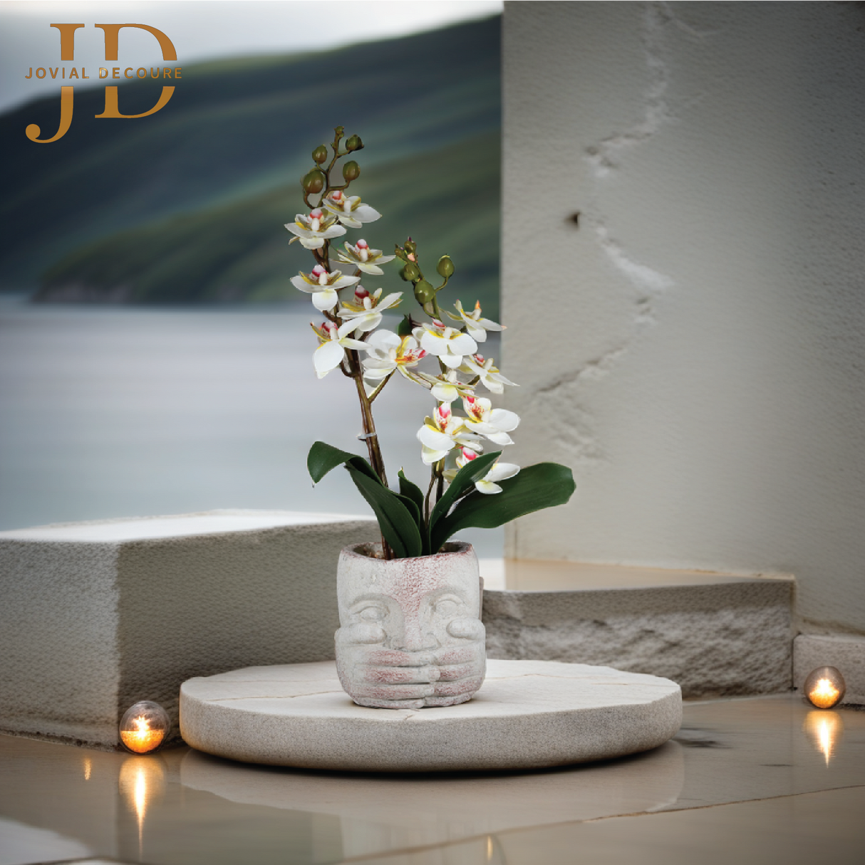 Bunch of Orchids with White Face Bonsai