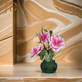Magnolia Flowers with Green Pot Bonsai