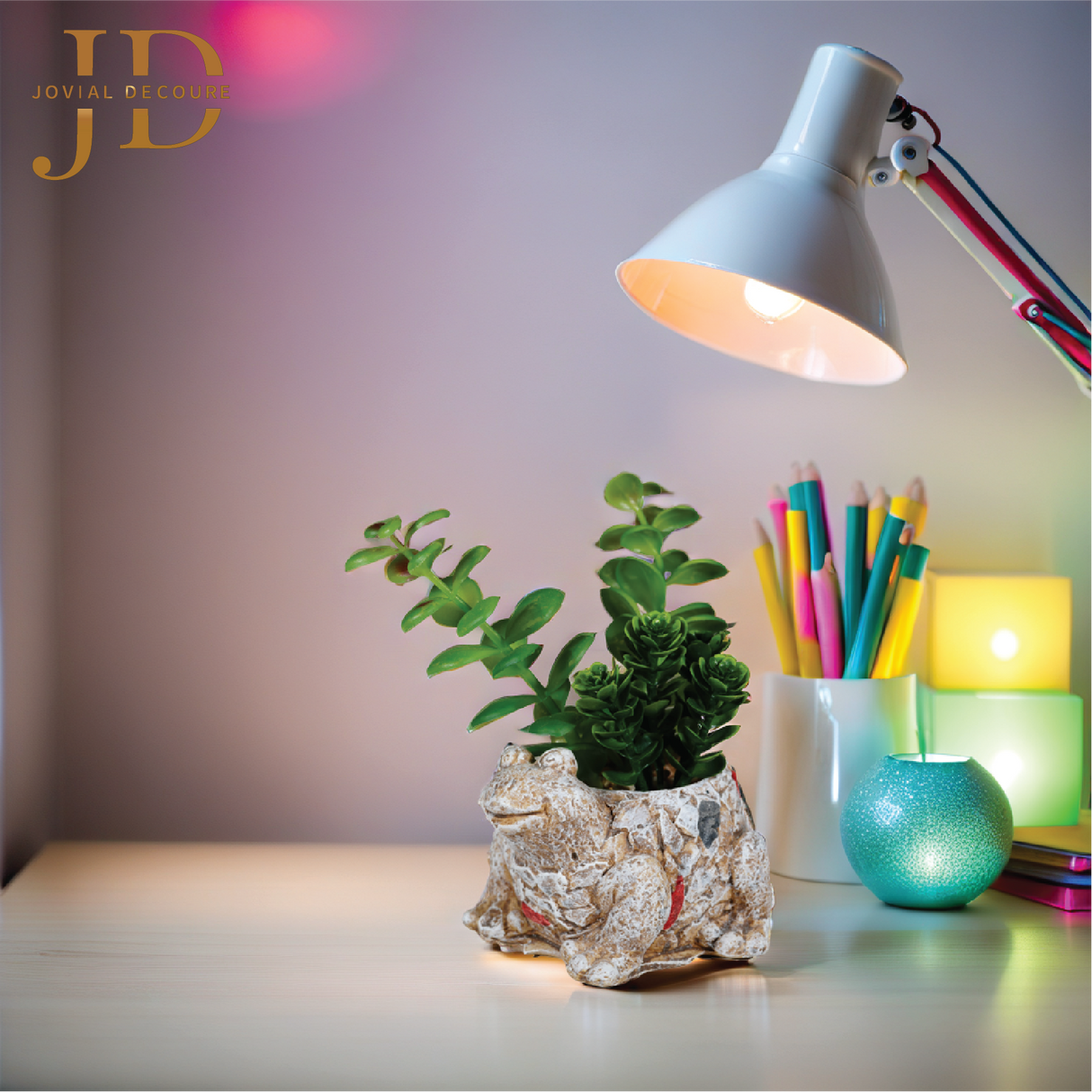 Artificial Faux Potted Plants for Table Desk (Frog Style)