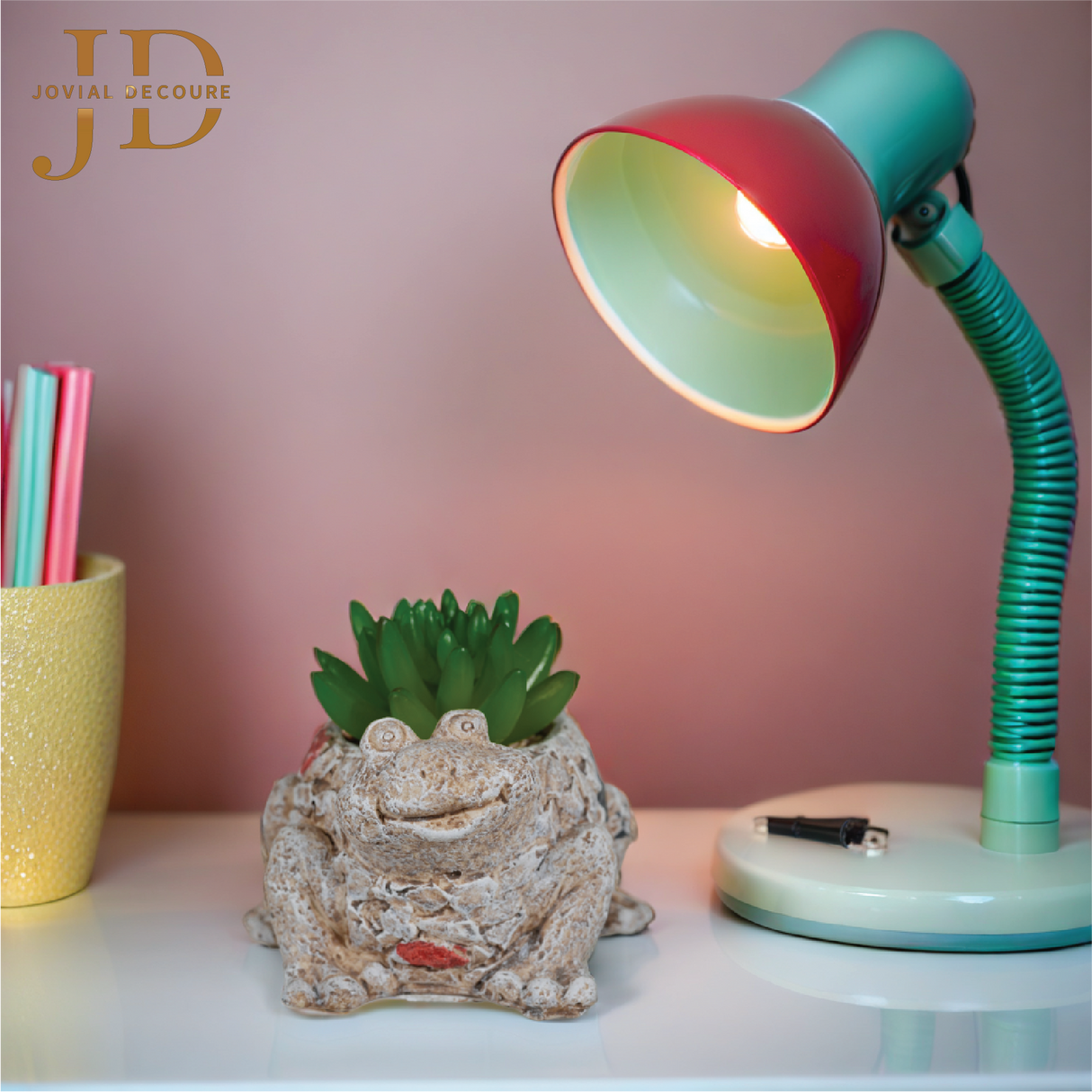 Artificial Faux Potted Plants for Table Desk (Frog Style)