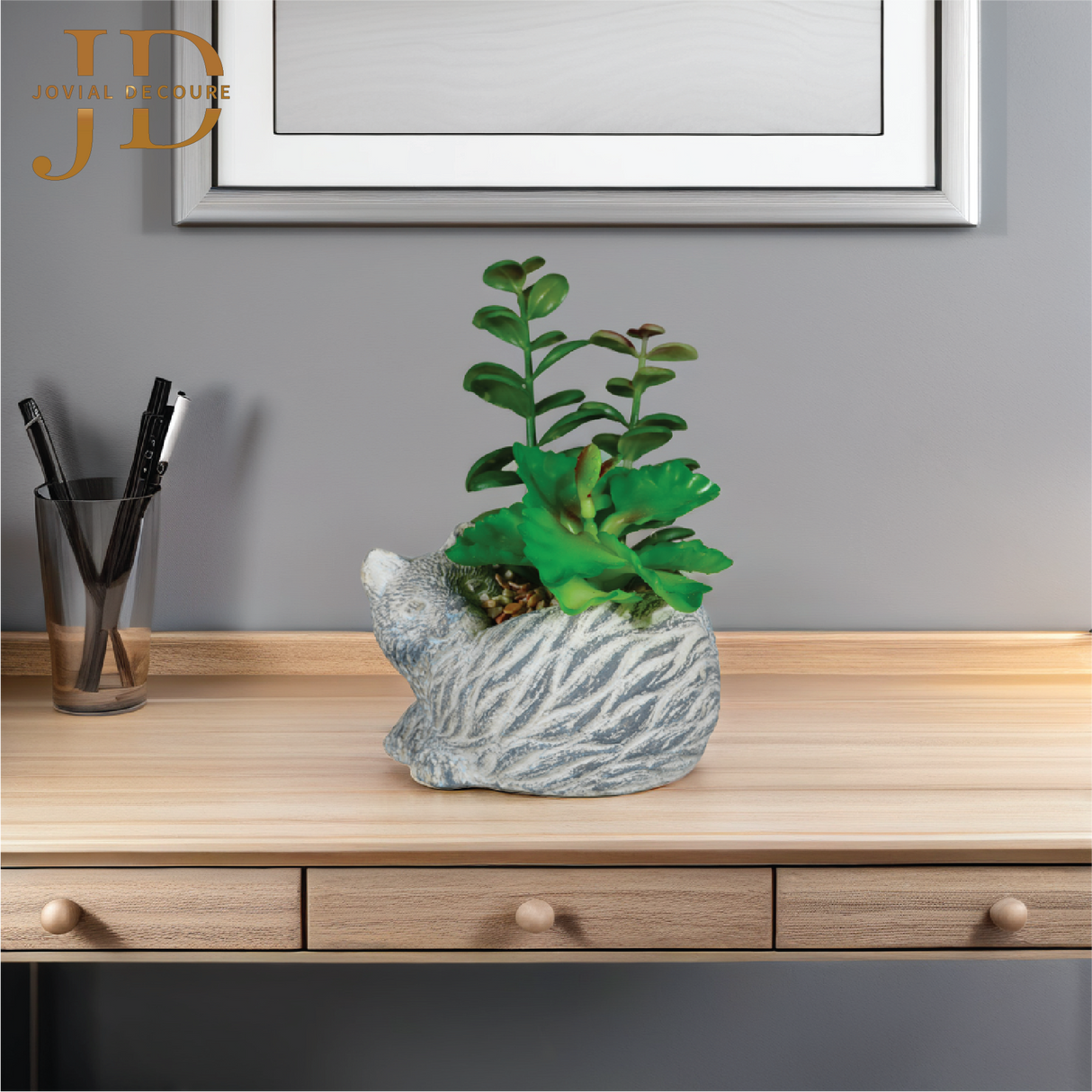 Artificial Faux Potted Plants for Table Desk (Cat Style)