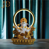 Golden Ganesha Statue with Multi Led Light Idol