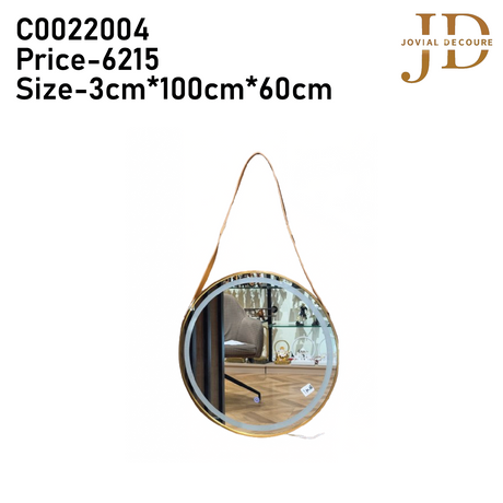 Hanging Round Mirror with 3 Lights