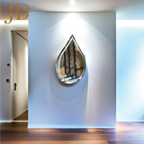 Drop Shaped Wall Mirror with 3 Lights