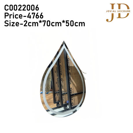 Drop Shaped Wall Mirror with 3 Lights