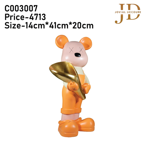 Teddy Bear with Flower Buffet Statue (Piggy Bank)