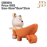 Teddy with Cart Statue for Desk
