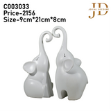 Couple Elephant Antique White