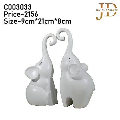 Couple Elephant Antique White