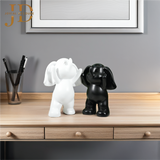 Dancing Elephants Pair Antique Black&White