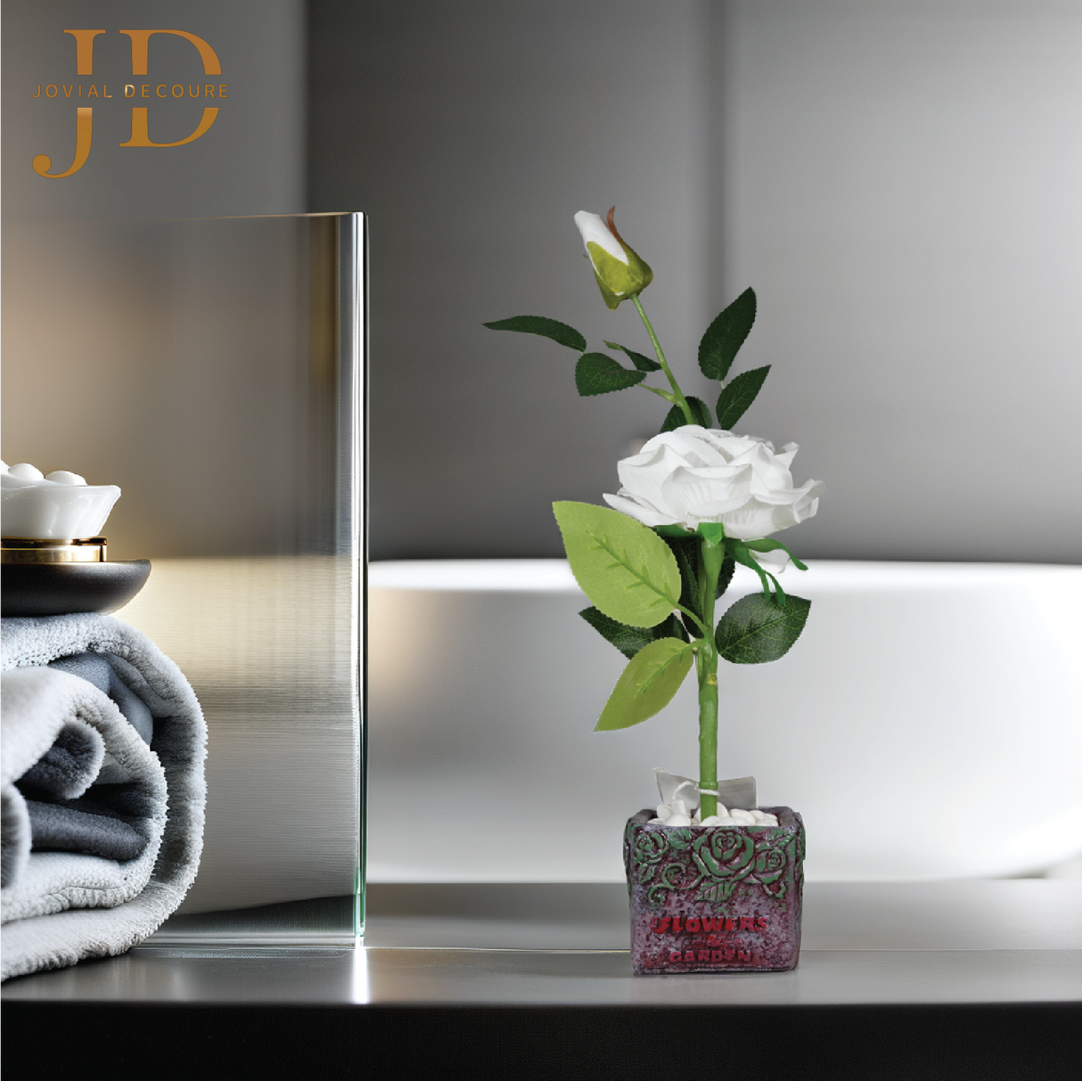 Elegant Rose Haven (White) Bonsai
